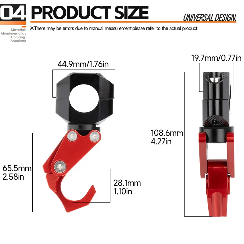 For Honda ADV350 ADV150 ADV160 XADV 750 X-ADV PCX160 PCX150 PCX125 22mm Univesal Helmet Hook Handlebar Luggage Bag Hanger Hook