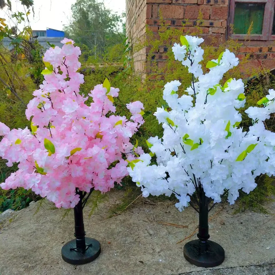 

New Artificial Cherry Flower Wishing Tree Simulation Plant Potting Landscaping Pendan For Holiday Party Wedding Home Decoration
