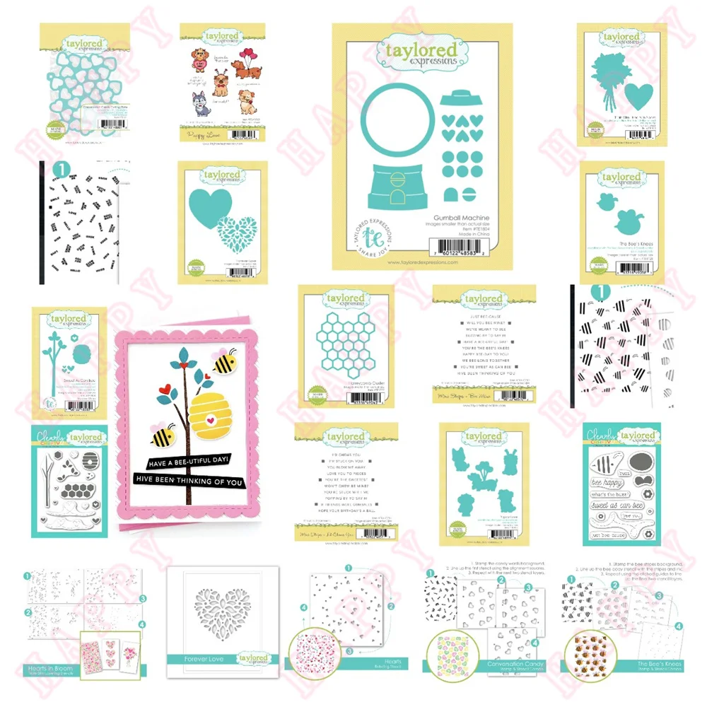 

Metal Cut Dies Stencils Stamps Bouquet Love Candy Bee Puppy Scrapbook Diary Decoration Paper Craft Embossing Template DIY Make
