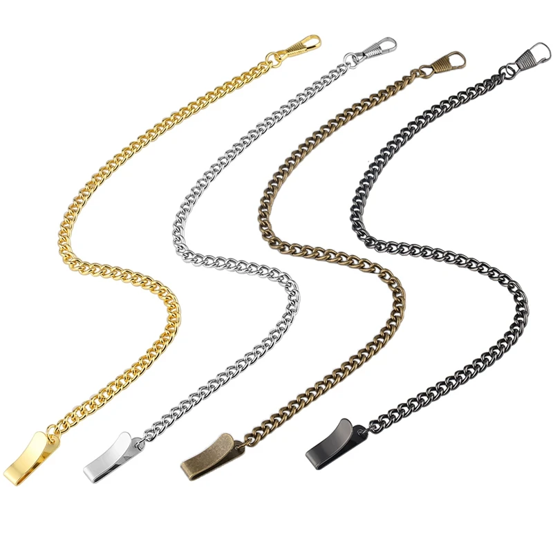 Bronze/Black/Gold/Silver Slice Buckle Pocket Chain for Watch Jewelry Sheet Buckle Accessories Pocket Watch Chains