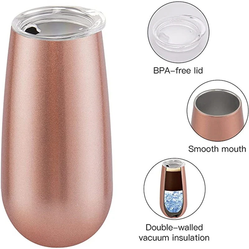 Factory Price Vacuum Insulated Plain Tumblers Champagne Flutes