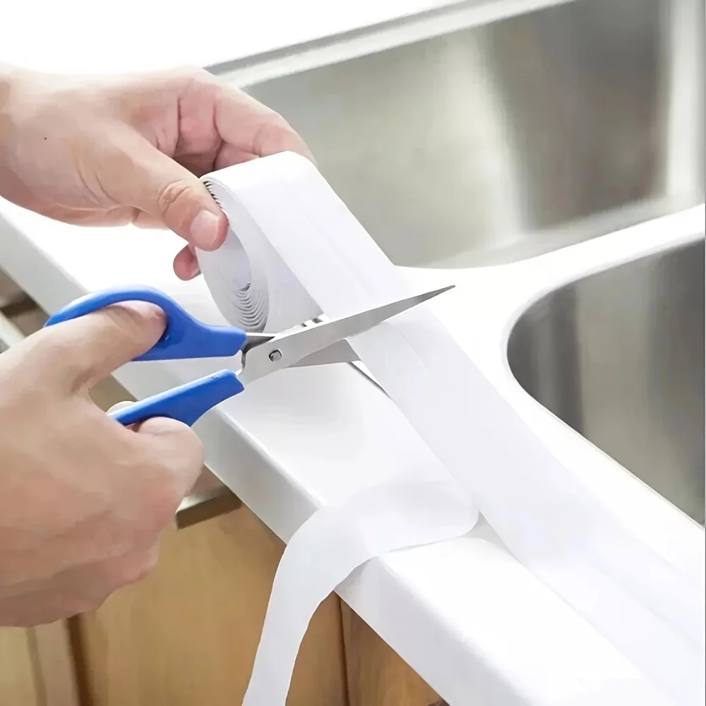 Sealing Strip Tape PVC Bathroom Bath Toilet Caulk Self Adhesive Waterproof Mildew Proof For Kitchen Sink Wall Corner