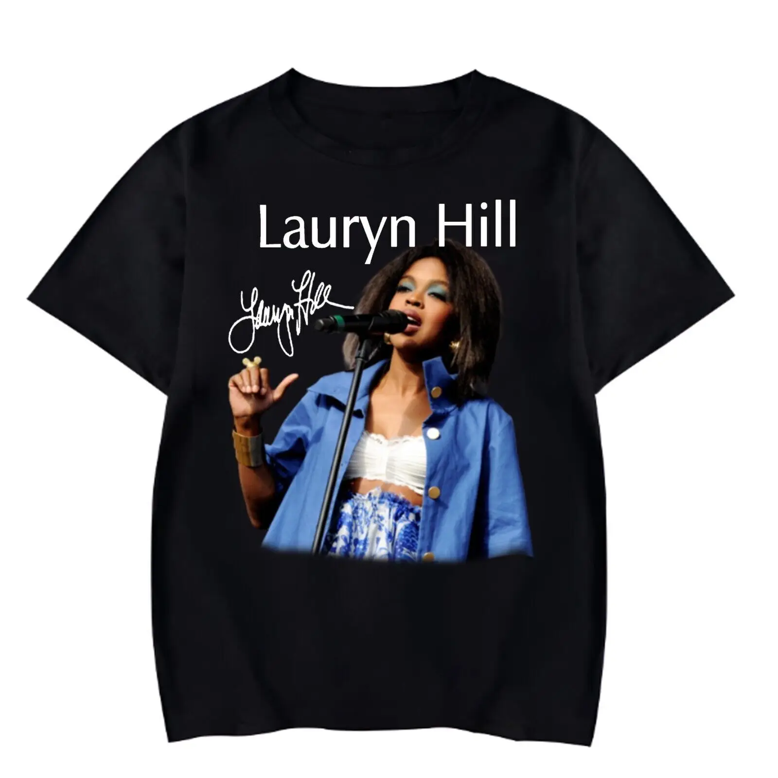 

Популярная мужская футболка из натурального хлопка Lauryn Hill рубашка для певца