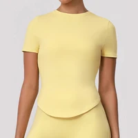 Women Short Sleeved Yoga Top Sport T Shirts Fitness Clothes Tight Fast Dry Short Sleeve Yoga Shirt Gym Top Running Active Wear