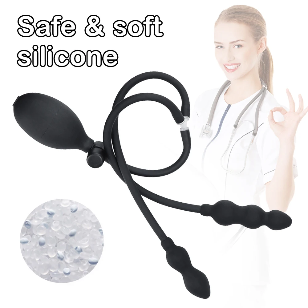 Anal Plug Inflatable Dildo Sex Toys for Adult Women Men Couples Tool Butt Dilator Expander