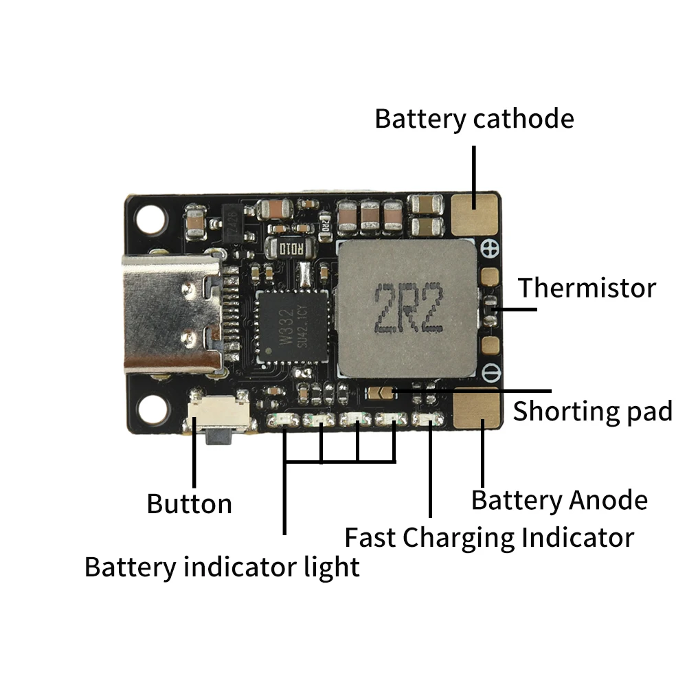Module chargeur multiport 18W USB-C PD QC3.0 pour batterie lithium 3.7V/4.2V