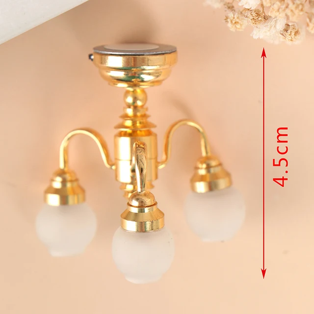 Miniature Spot COPPER Lamp With On/off Switch for 1:12 Scale Dollhouse  Miniatures Led Battery Light 