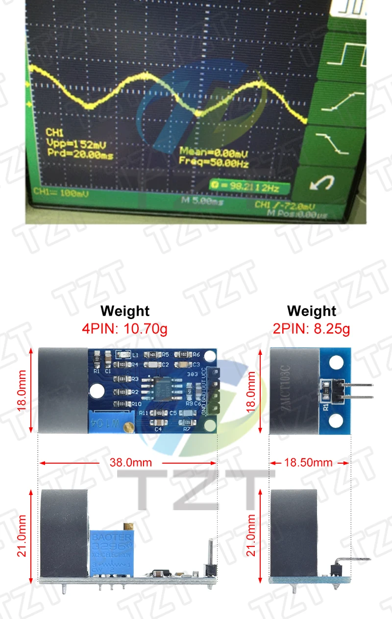 1/3PCS ZMCT103C 5A Bereich Einphasig AC Aktive Ausgang Onboard Präzision Micro Strom Transformator Modul Strom Sensor – Detail 4