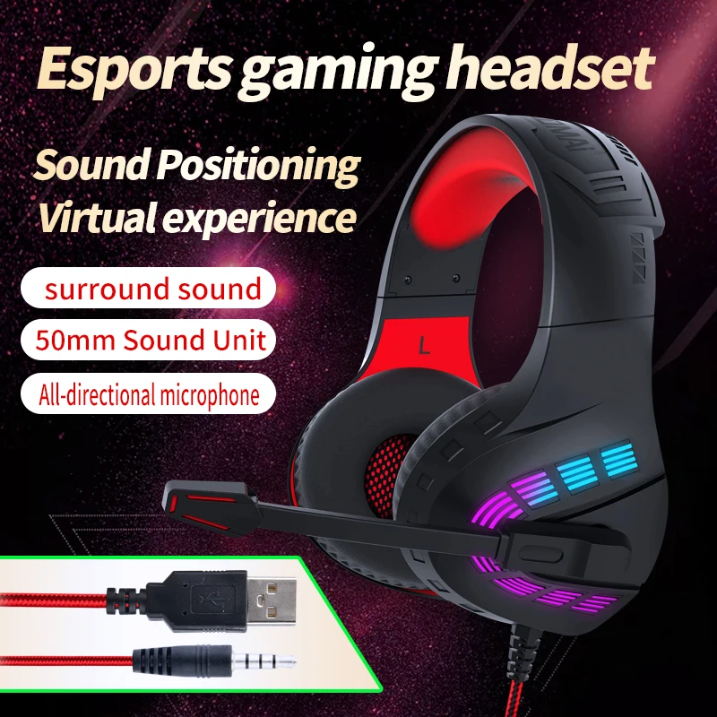 G4 Gaming Headset with Noise Canceling Microphone Stereo Surround Sound for PS5 PS4 Xbox One PC Laptop Mac Computer PC