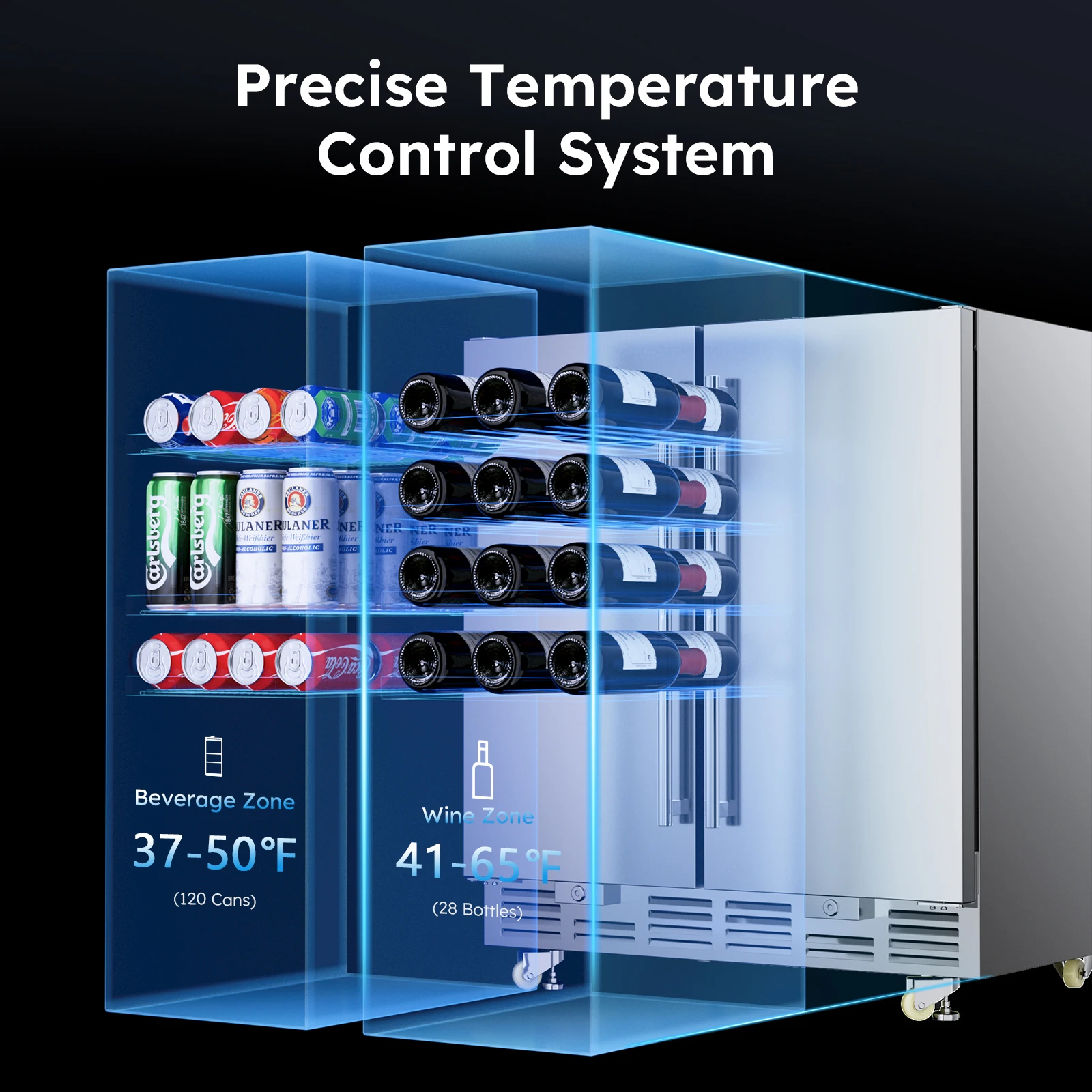15 inch / 24 inch / 30 inch Beverage Refrigerator Stainless Steel Under Counter Beer Beverage Fridge Indoor/Outdoor Beer Cooler 2