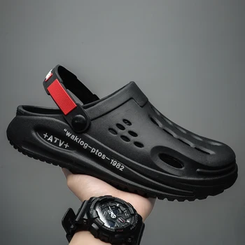 Zoccoli estivi classici Pantofole da uomo Scarpe da giardino traspiranti Pantofole da spiaggia comode per esterni Pantofole da casa Pantofole antiscivolo 1