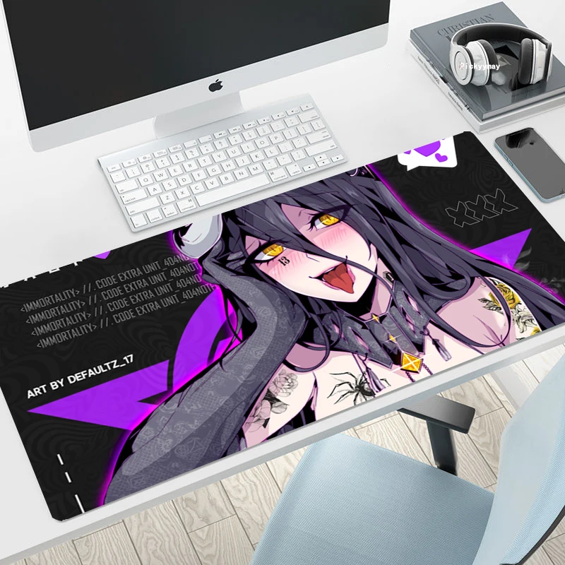 

Gaming MousePad Anime Sexy Girls Albedo Black Mousepads Desk Mat Xxl Keyboard Pad Large Carpet Computer Table For Xl Ped Mauspad