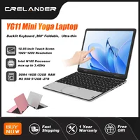 CRELANDER Mini Laptop 10.95 "Touch Screen Intel N100 CPU Windows 11 512GB M2 SSD 2 IN 1 Notebook Pocket PC Tablet Yoga Laptops 1