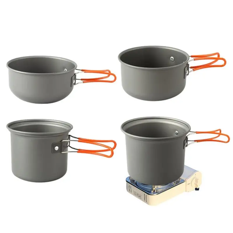 

Camping Cooking Set Camping Pots Camp Cook Set Cooking Utensils Portable Stackable Pot Non-Stick Pots Camping Accessories For