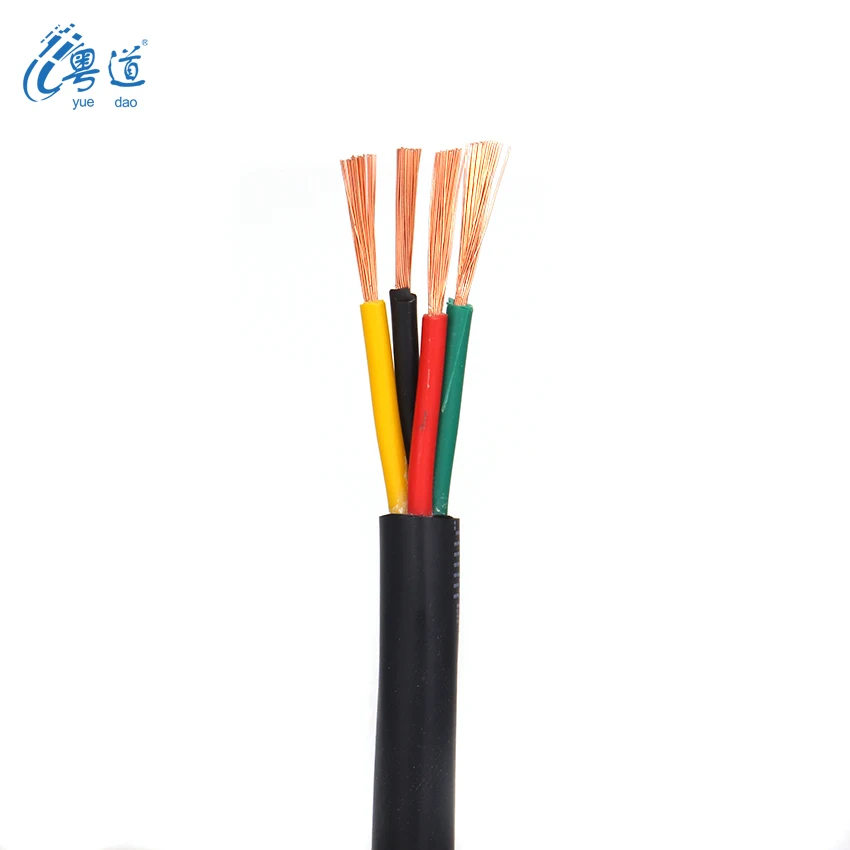 PVC 재킷 외장 PE 절연 구리 코어 베어 4 코어 4x1mm rvv 통신 전원 케이블용, 공장 가격
