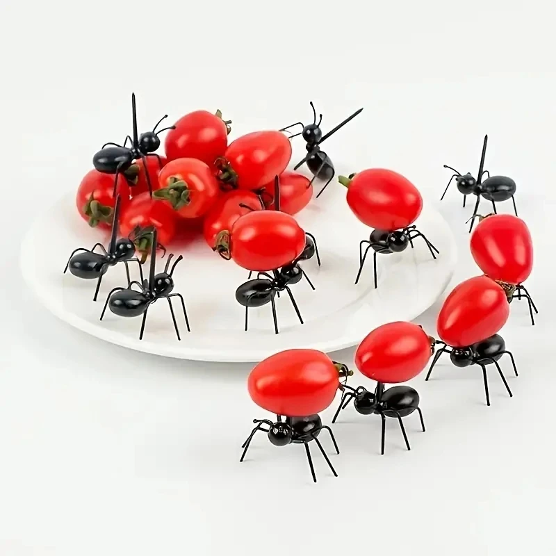 Ant Toothpicks Fruit Dessert Fork Reusable Ant Food Pick Animal Appetizer Forks For Snack Cake Dessert 12pcs fruit fork,food toothpicks,food picks