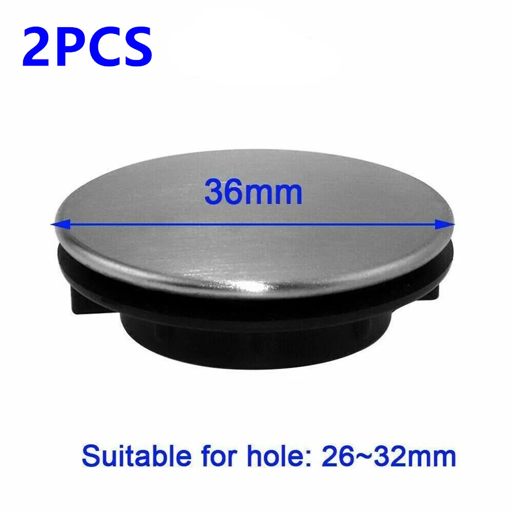 

2pcs 304 Stainless Steel Kitchen Sink Tap Hole Cover Water Blanking Plug Stopper Faucet Drainage Seal Cap Washbasin Accessories