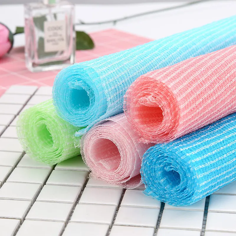Exfoliating Nylon Bath Shower Body Cleaning Washing Scrubbing Towel Scrubbers Nylon Sponge Bath Accessories Rich Bubbles 5