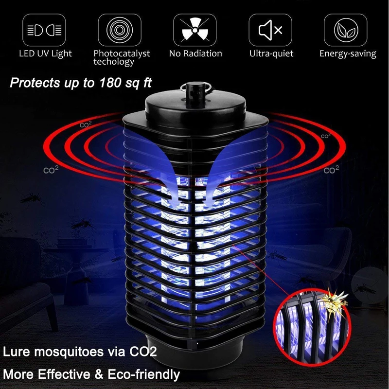Electric Shock Mosquito Killer Lamp UV Light USB Charging Mute Trap EU US Plug Flies Bug Zapper Repellent Anti Mosquito Light
