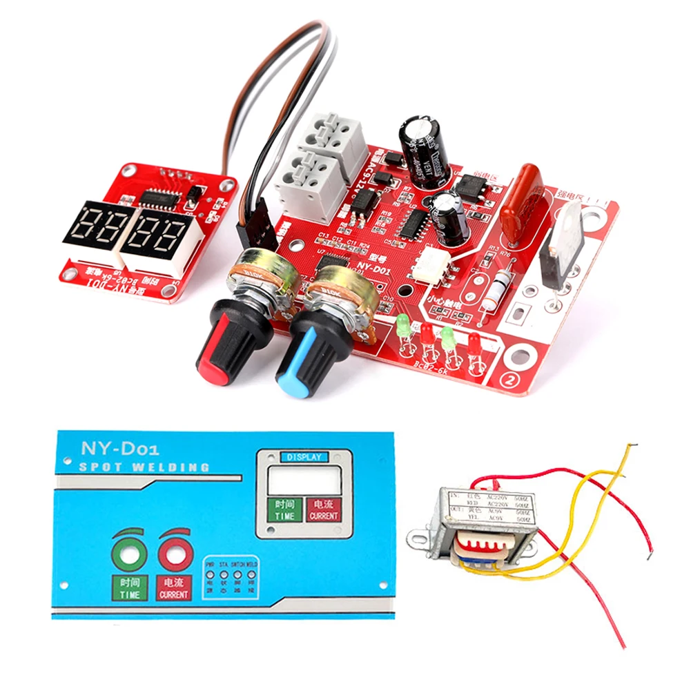 NY-D01 Spot Welding Machine DIY Controller Panel Time and Current Control Function with Digital Display hot stapler plastic Welding Equipment