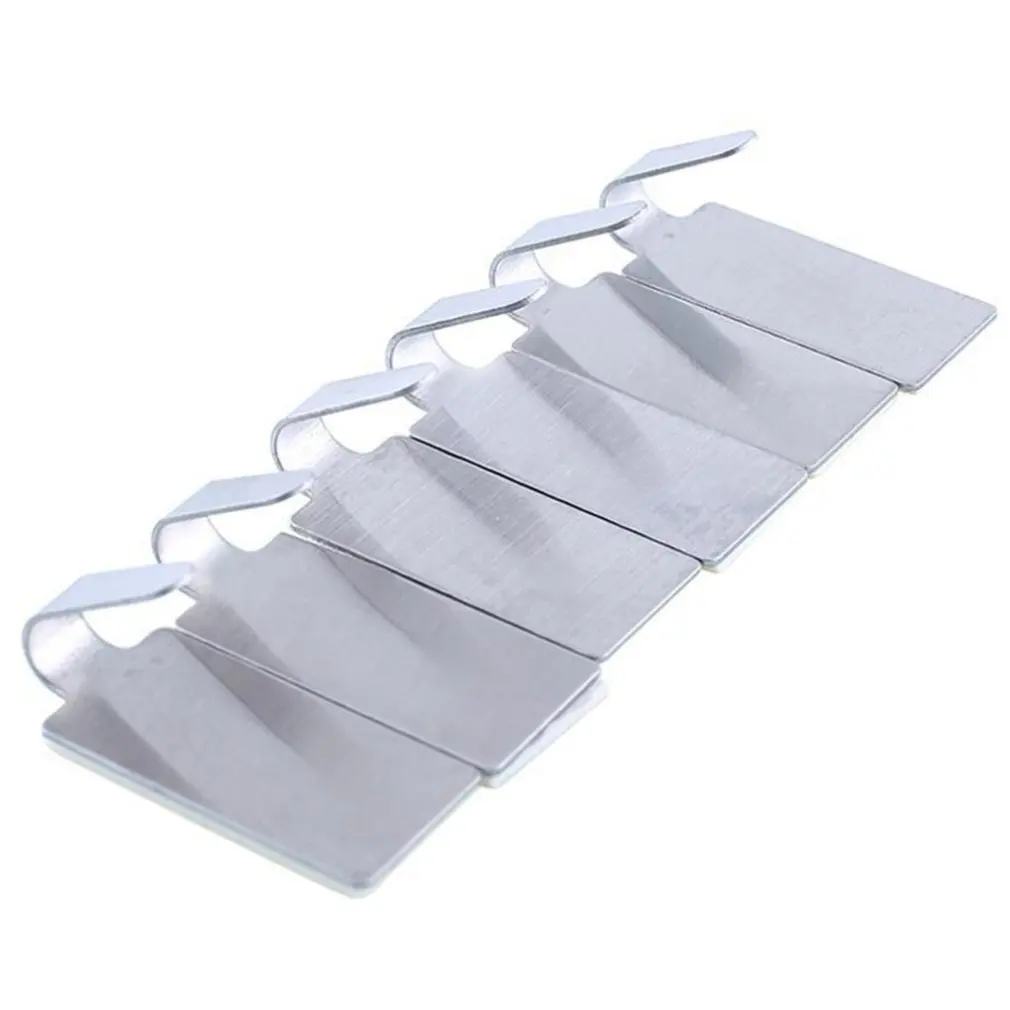 

6pcs Adhesive Stainless Steel Bathroom Wall Hanger Stick On Adhesive Robe Towel Family Robe Hooks Bathroom Accessories