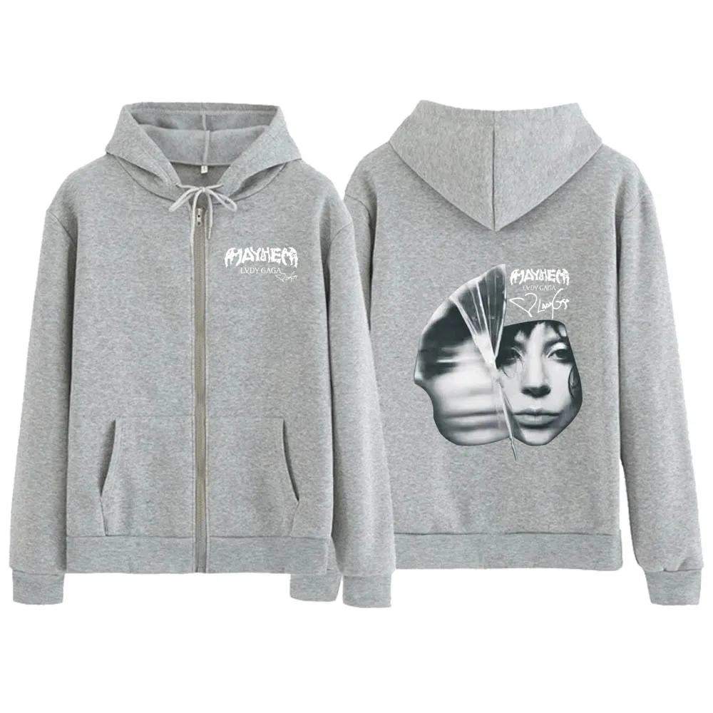 Lady GAGA The Mayhem Ball Tour 2025 ジッパー パーカー 原宿ヒップ