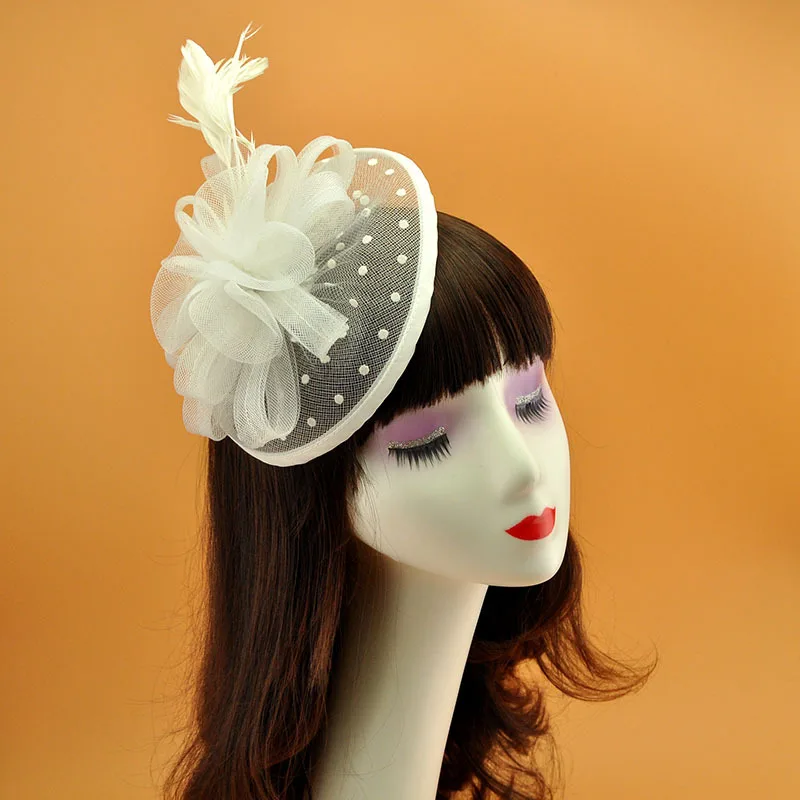

Gauze Flower Hairpin Tiara Wedding Dress Accessories Evening Hat Ball Accessories Korea Japan Black White