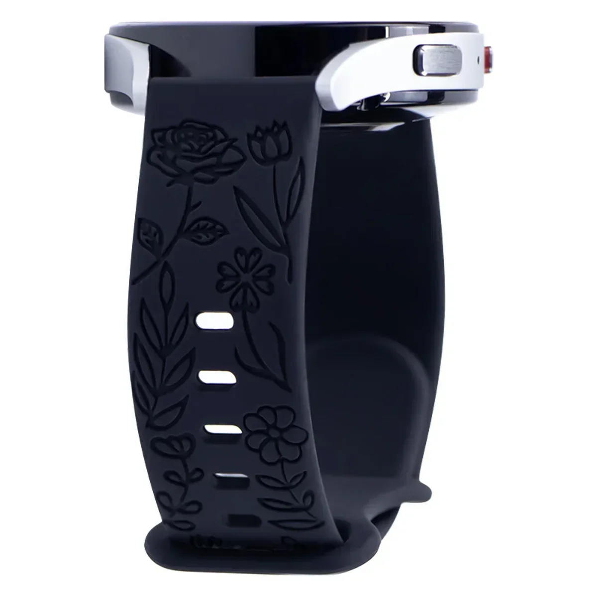 Rose Engraved Floral Watch Band - 18mm, 20mm, 22mm