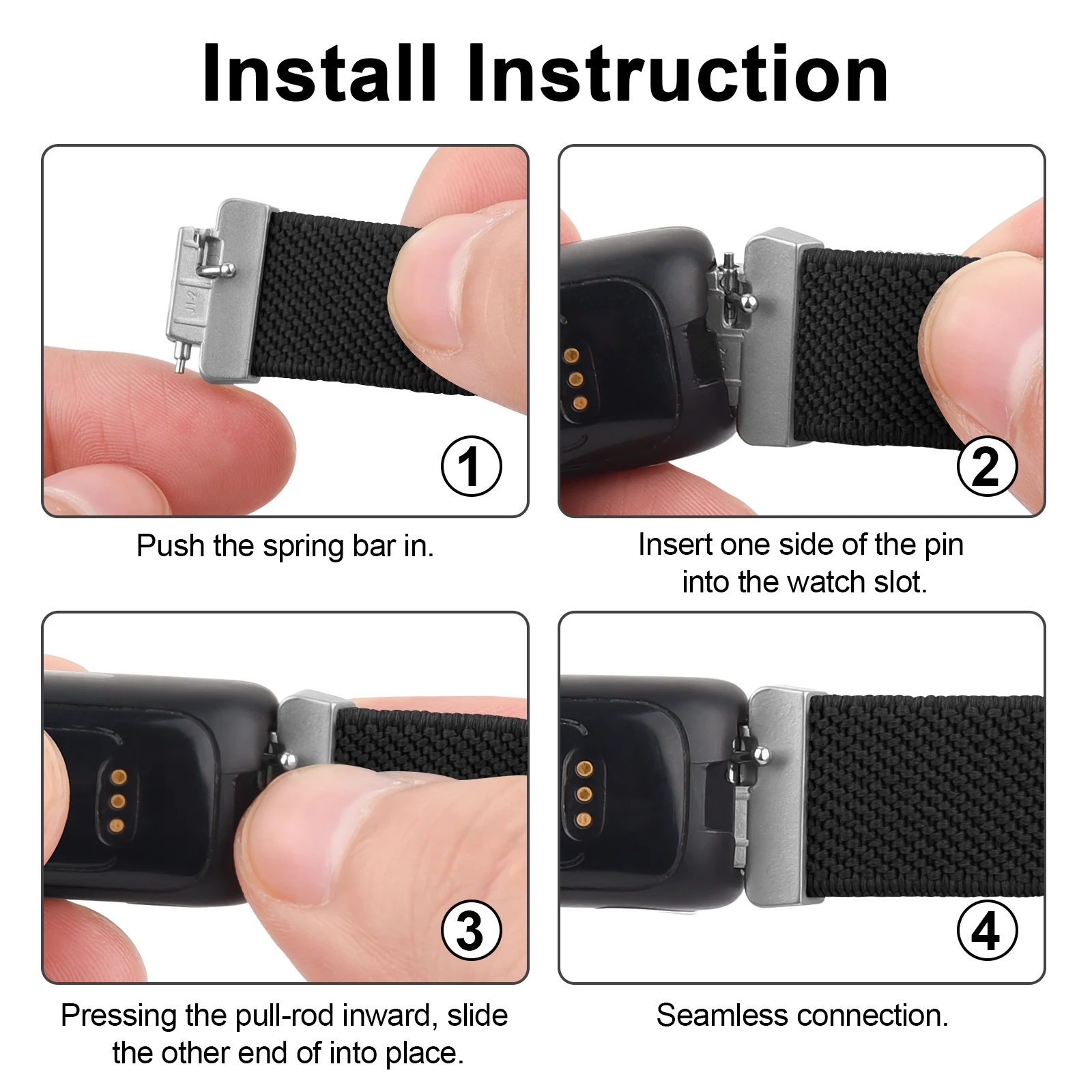 Adjustable Elastic Nylon Strap for Fitbit Watchbands – Replacement Bracelet for Inspire and Ace Series