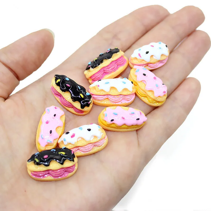 

100 Kawaii Flatback Resin Simulation Fake Food Cream Bread Charms for Filler DIY Cake Ornament Scrapbooking Decoration Supplies