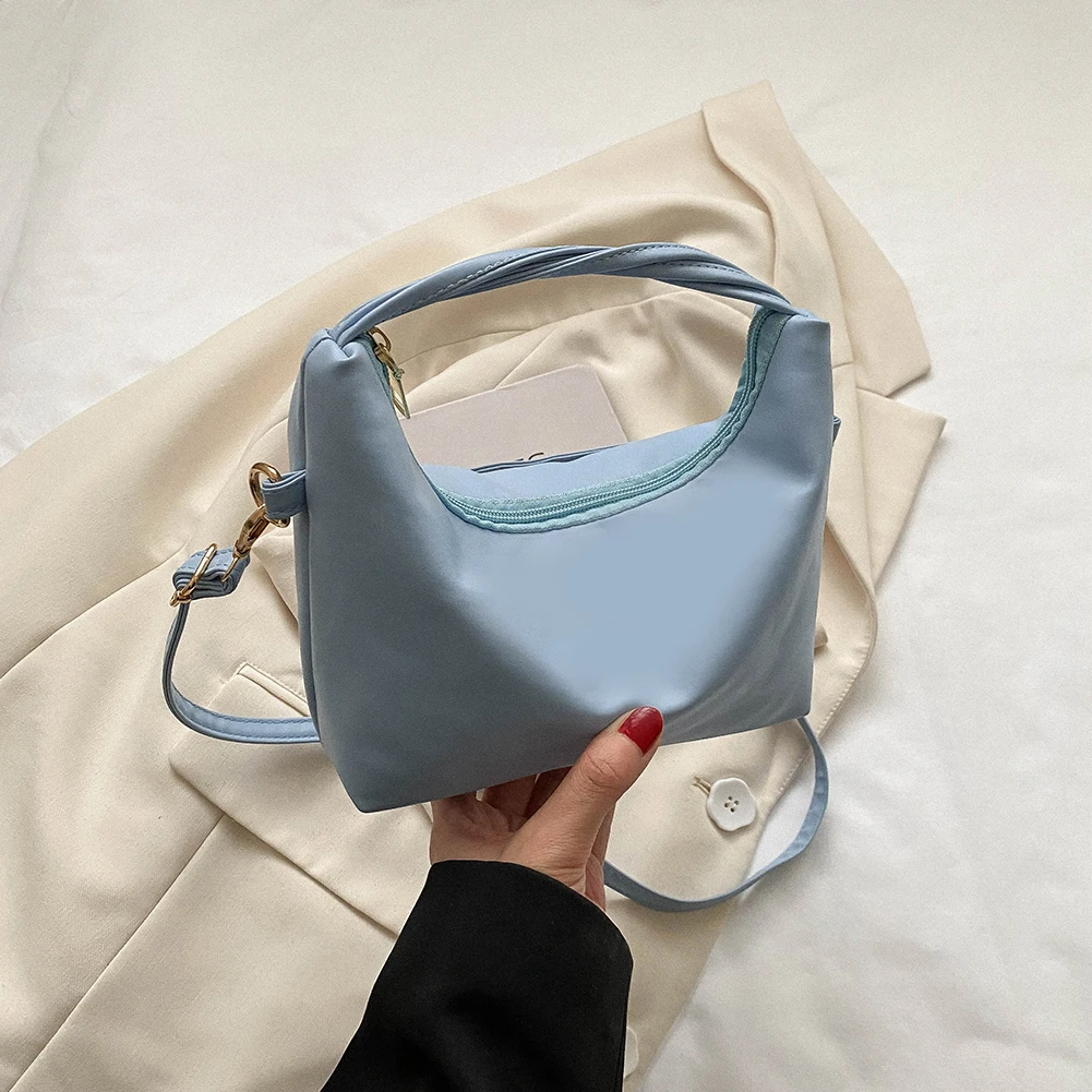 Women's Fashionable Water Wash Pu Crossbody Bag, Large Capacity, Single  Shoulder Bag With Simple Solid Color, Lightweight, Underarm Bag