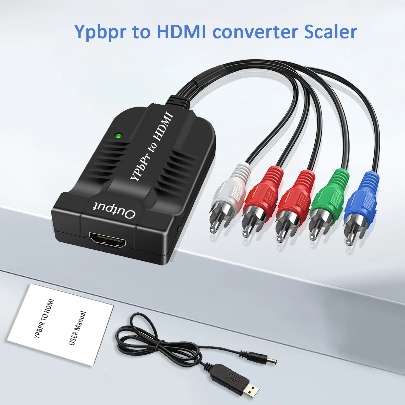 Ypbpr component to hdmi hdtv video converter audio adapter with audio and video cable,converter for HDTV,DVD,PS3, Camera