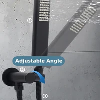 ที่ยึดฝักบัวแบบมือถือทรงกลม/สี่เหลี่ยม ยี่ห้อ Bourdillat พร้อมข้อต่อสายฝักบัว 5