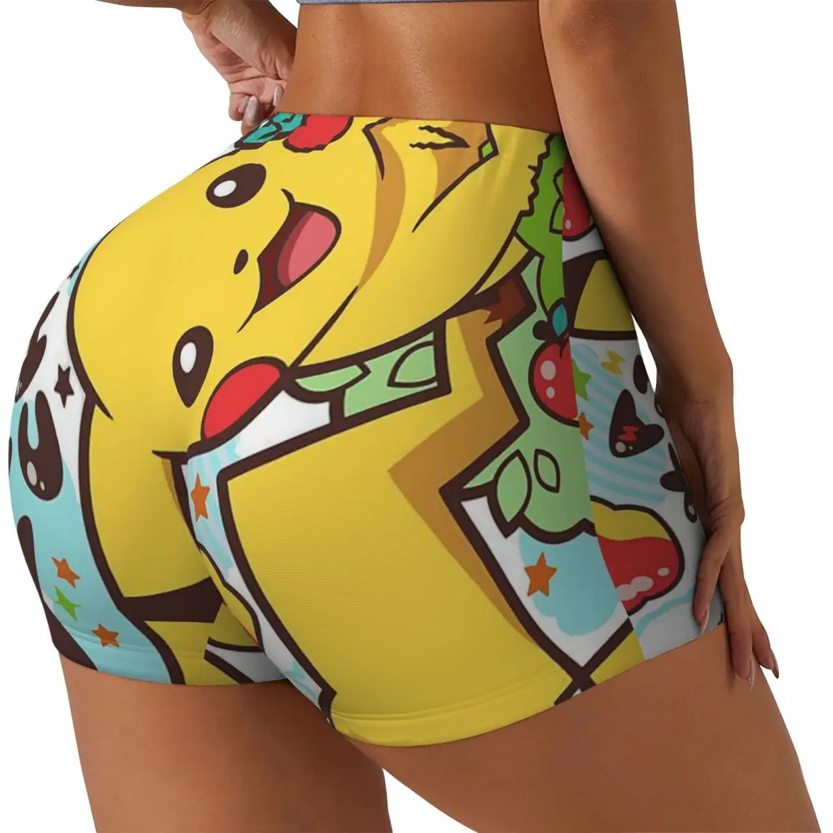 Kawaii Pikachus Anime Volleyball Biker Gym Shorts for Women Athletic Workout Yoga Shorts sports shorts running shorts yoga shorts workout shorts seamless shorts