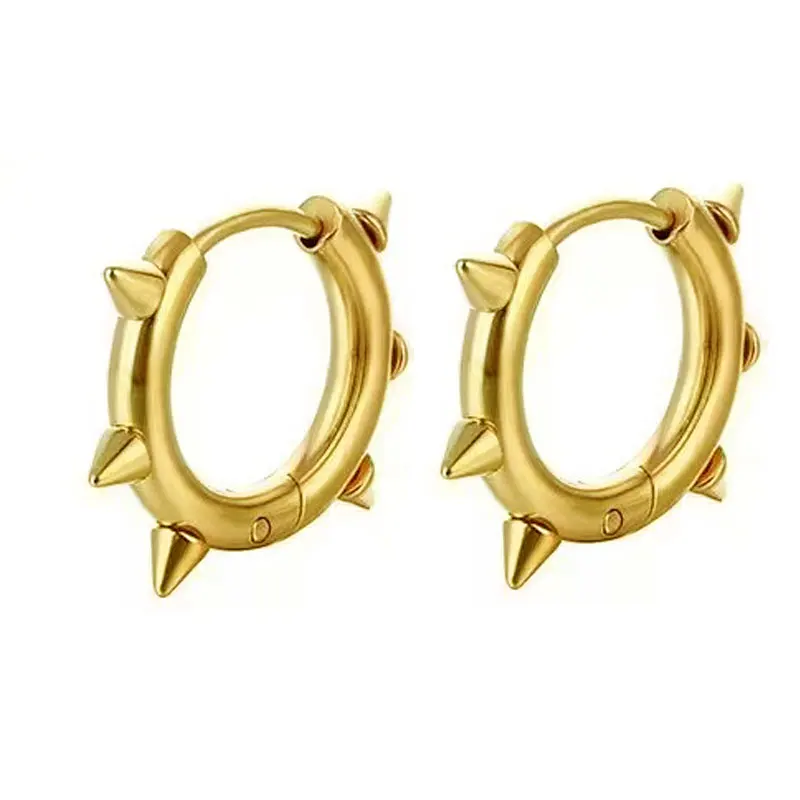 Sentio Silver-Tone Spiked Surgical Steel Clip-On Hoop Earring In Stock! Lucleon - Foto 13