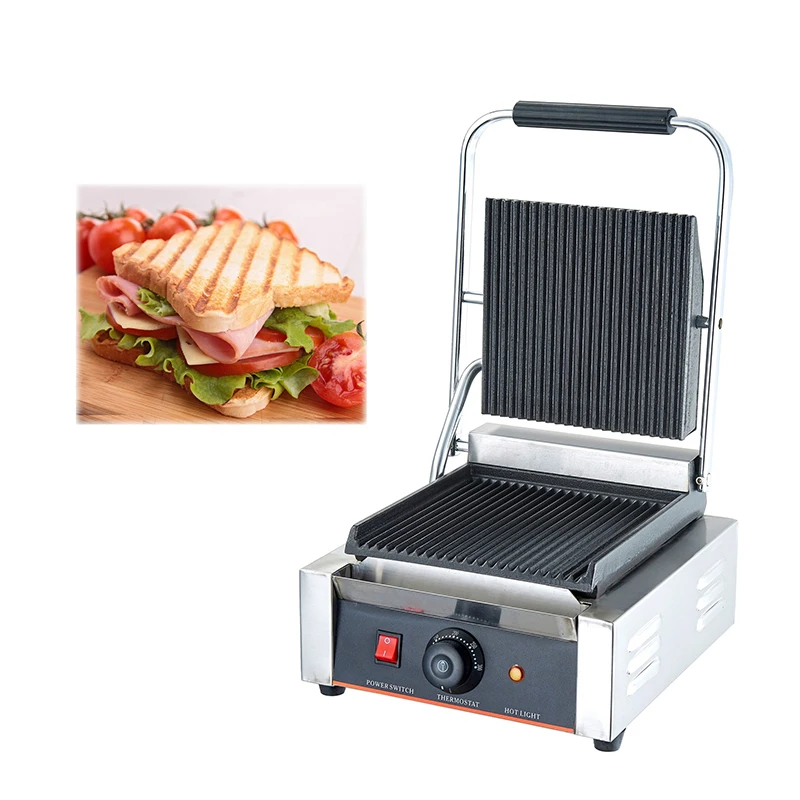 

Electric Panini Press Sandwich Maker Steak Waffle Plate Coating Easy Cleaning Contact Griddle Commercial Grill Non-Stick