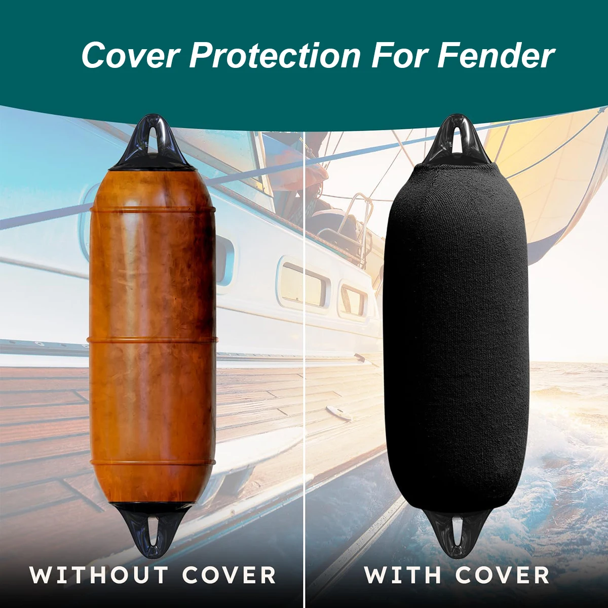 Boat Fender Cover Protector Anti-Collision Ball Sleeve Protection Marine Yacht Bumper Fender Cover 11x40cm/14x50cm/16x58cm boat cover