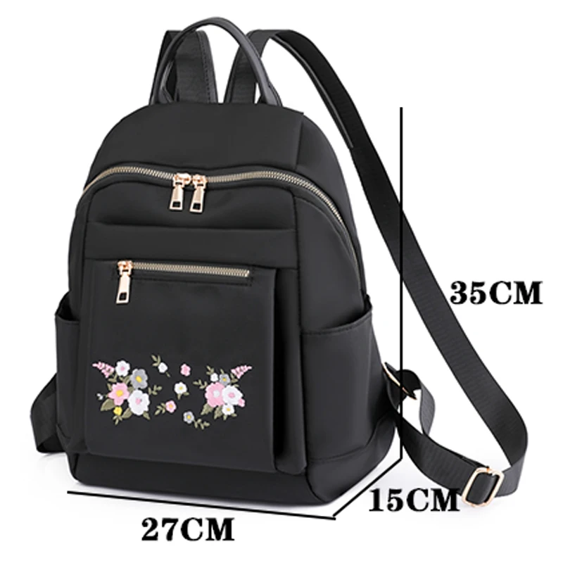 Three Colors Are Available Bag Original Chinese Style Embroidery Double Shoulder Back Nylon Backpacks Women's Designer Schoolbag 2