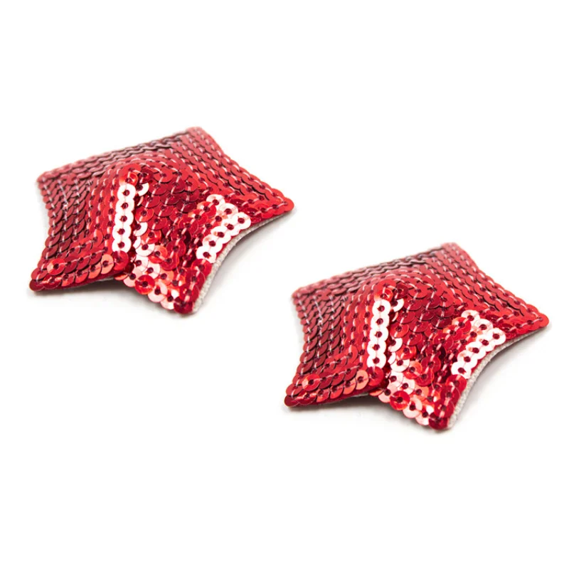 1Pair Sequin Pasties Stickers Women Lingerie Breast Bra Nipple Cover Self Adhesive Star Shape Bra Nipple Cover 2