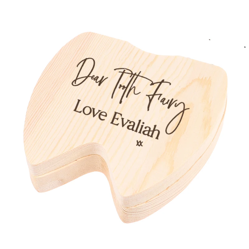 

Персонализированная Коробка для зубов с выгравированным именем, деревянная коробка для зубов, для девочек, испанская семейная любовь, Детская Подарочная коробка для зубов