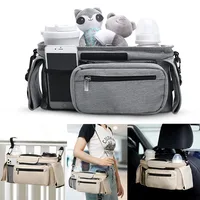 Sac de rangement pour poussette de bébé, sac suspendu de voyage de grande capacité, sac pour maman, porte-bouteille de téléphone, sacs à couches, accessoires de poussette pour bébé 4