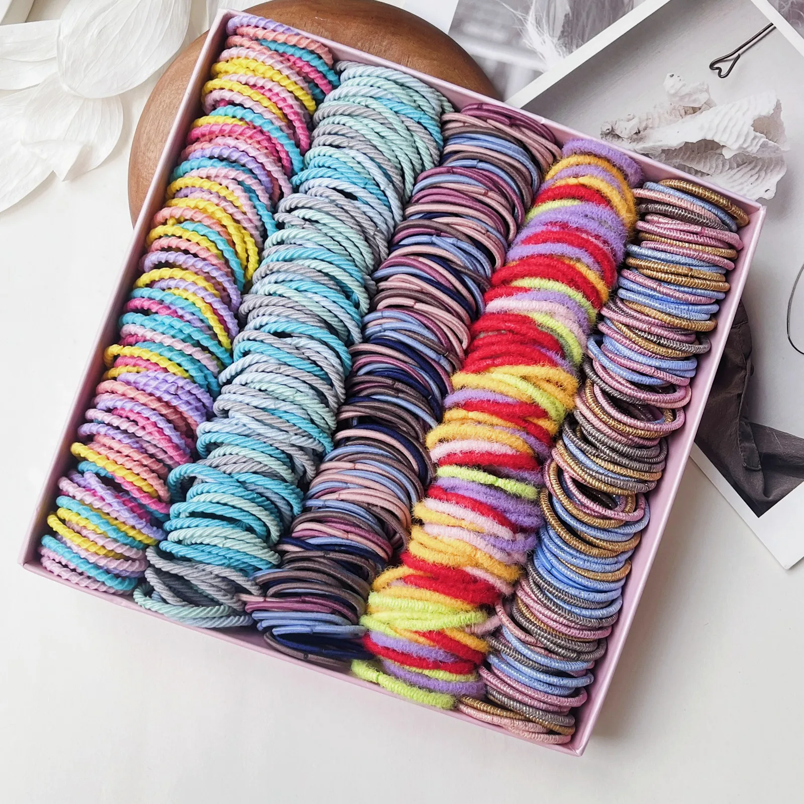 Candy Color Elastic Hair Bands - 50/150 Pcs