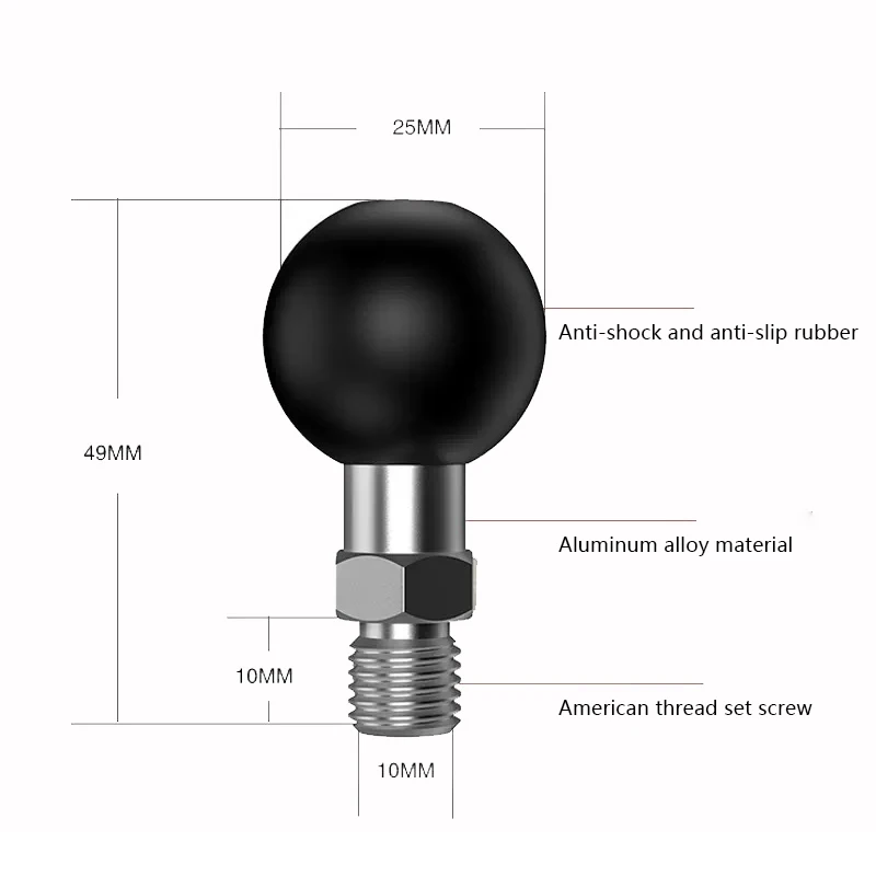 1 inch Ball Head Adapter to M6 M8 M10 Screw for GoPro Mount Motorcycle GPS Phone Car Bracket Insta360 X3 Camera Accessories 6