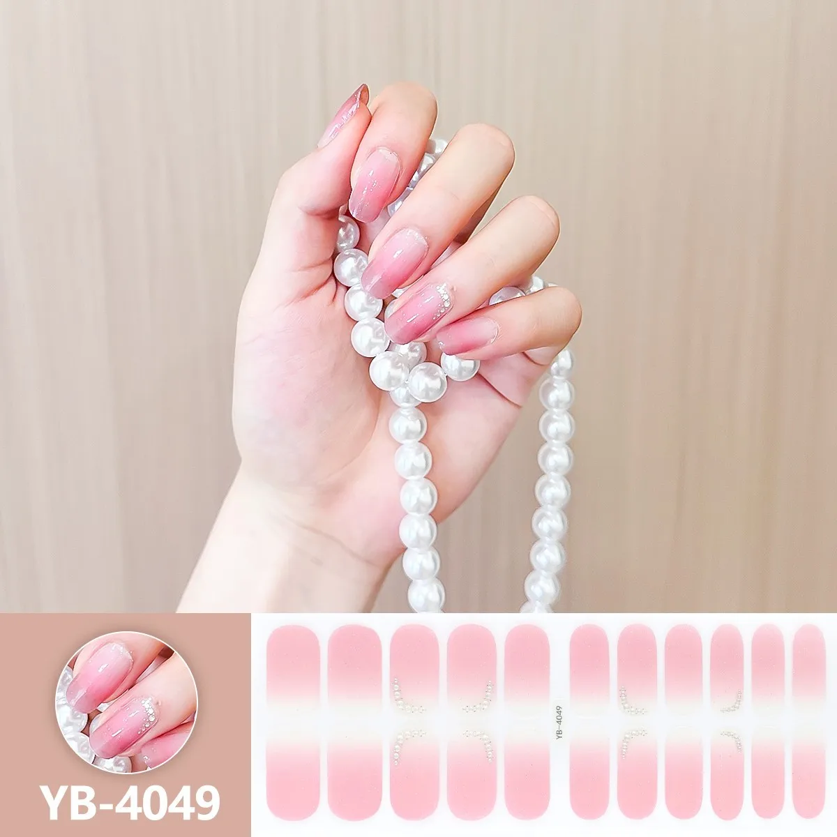 Gel Nail Sticker 22Tips Semi-Cured Gel Nail Sticker Pure Color Nail Polish Wraps Long-Lasting Full Cover Gel Sticker Decor