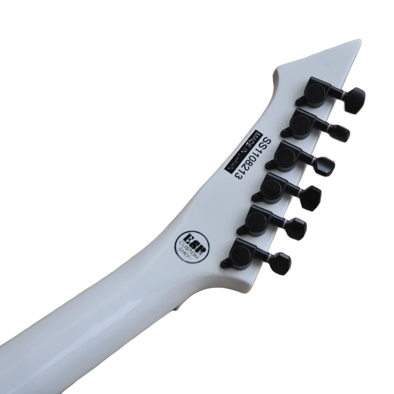 Shaped Goose Electric Guitar White Body Snake Fingerboard Inlaid With Active Line Black OTGT-2009