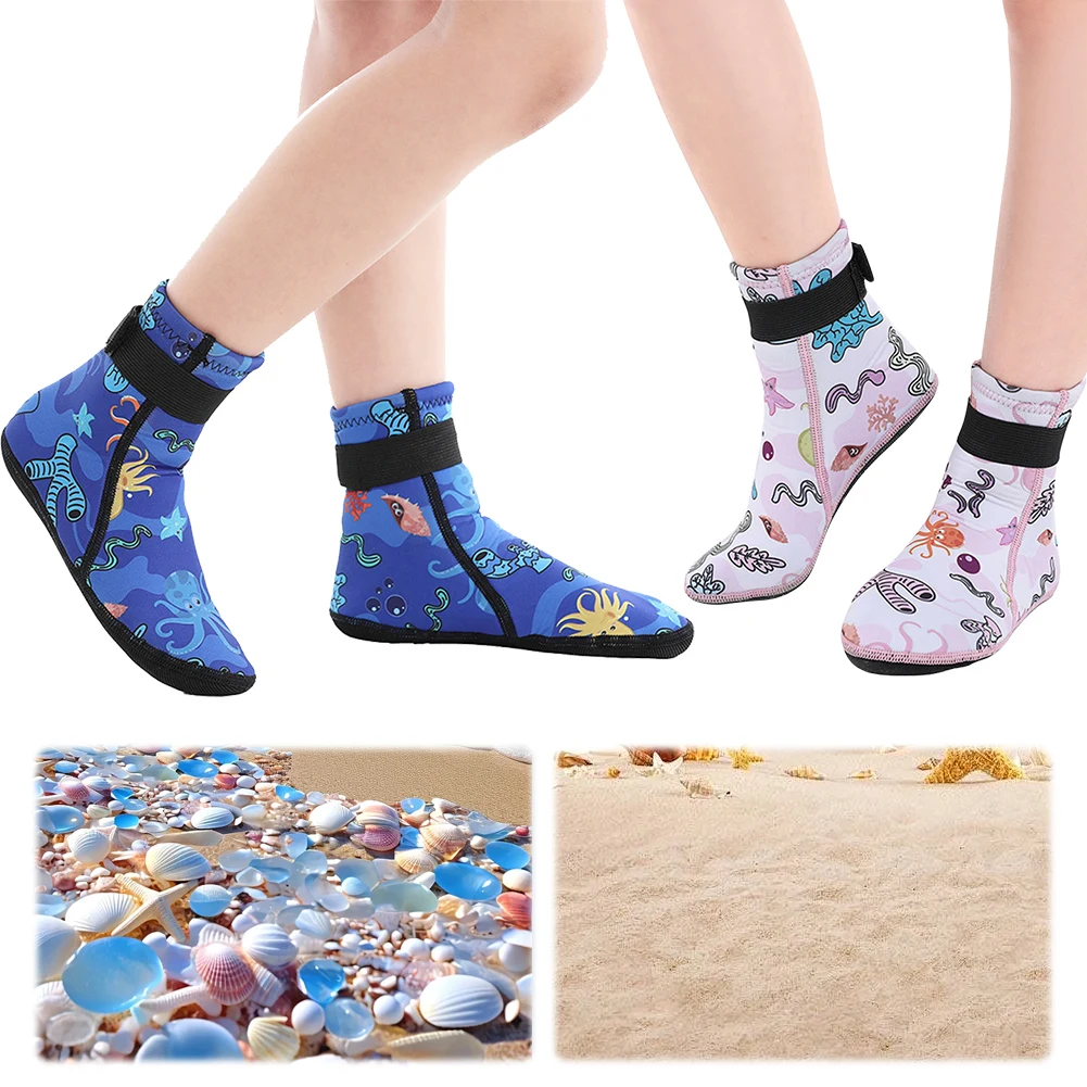 Kids Neoprene Water Socks Sand Socks Anti-slip Swimming Adjustable Toddlers Diving Keep Warm for Water Sports