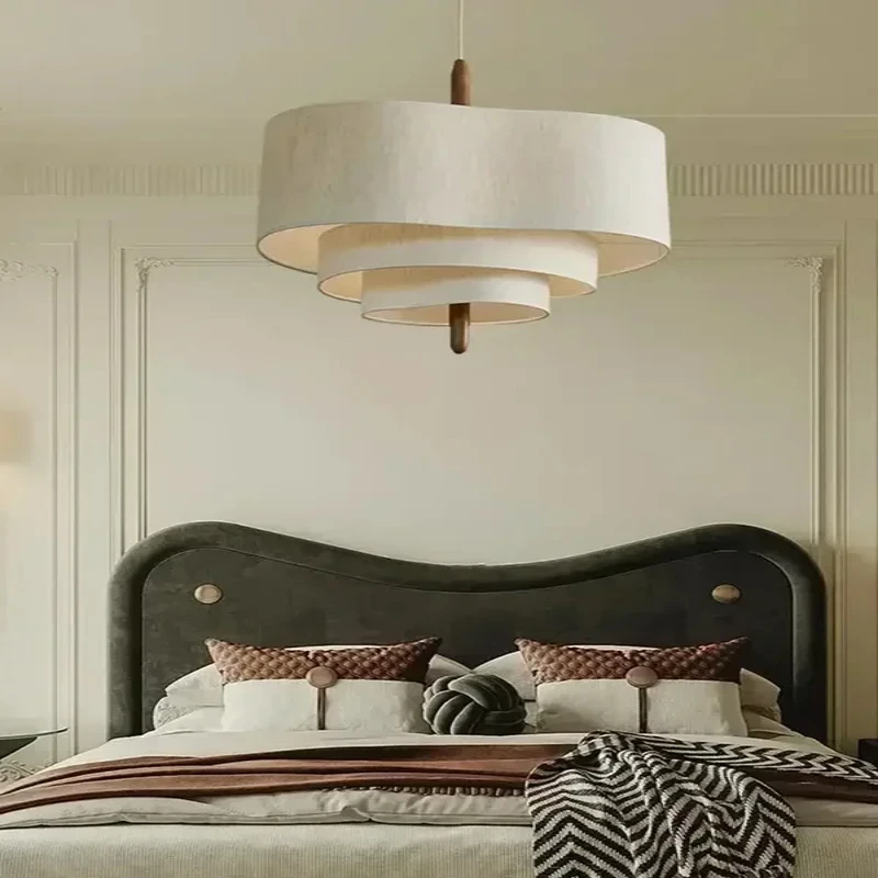 Japanese Wabi Sabi Cloth Ceiling Chandelier For Living Room Island Bedroom LED Pendant Light Modern Home Decor Lighting Fixture 4
