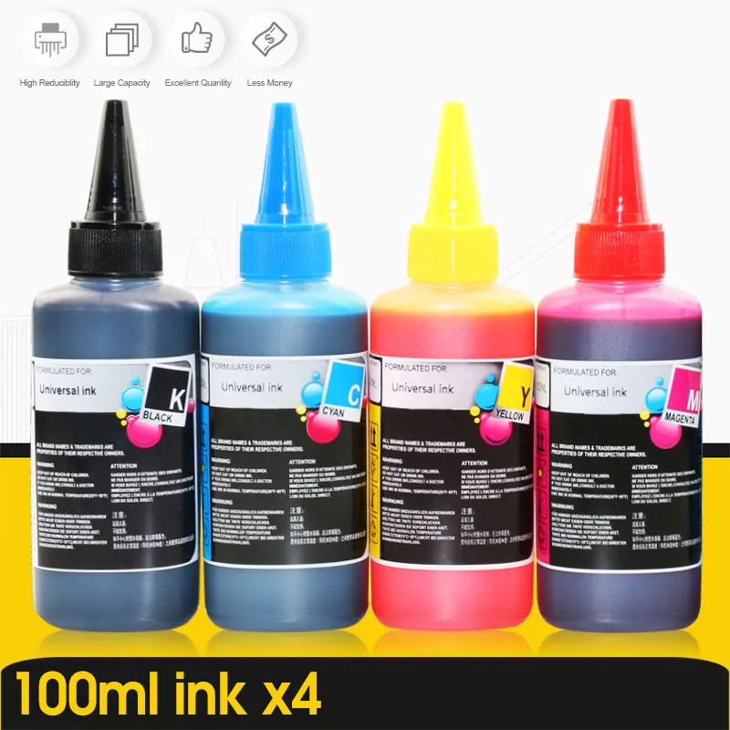 Alizeo-universal Kit de Tinta Recarga Adequado para Epson Canon hp Irmão Impressora Ciss Impressoras Recarregáveis Tinta Corante - Imagem 4