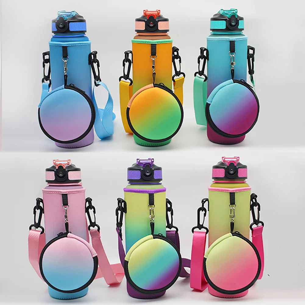 1000ML Water Bottle Sleeve Portable 1 Liter Sport Bottle Case Shoulder Strap Water Jug Carrier Pouch Bottle Bag Without Bottle