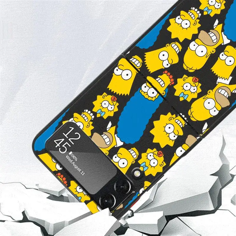 The Simpsons Homer Shockproof Black Hard Phone Cover for Samsung Galaxy Z Flip